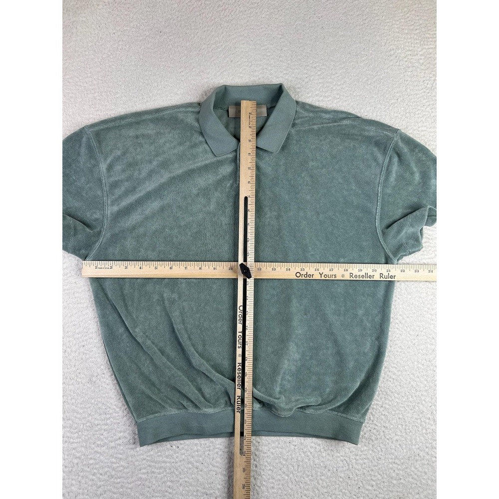 Fear of God Essentials Youth 10 Green Terry Short Sleeve Polo Shirt Collared - Picture 5 of 8